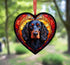 Cocker Spaniel (Working) Black Stained Glass Effect Heart Suncatcher